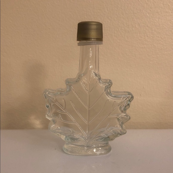 Other - Glass Maple Leaf Bottle with Gold Cap